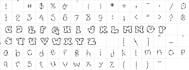 DJ Signpost Regular  glyph index