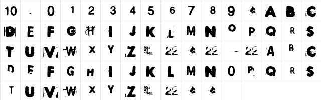 Polaroid22 Regular  glyph index