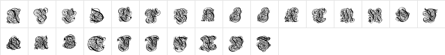 Barock Normal  glyph index