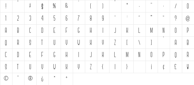 Forever Together Sans Light Regular  glyph index