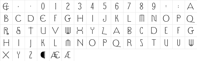 VereDignum LT Std Decorative Regular  glyph index