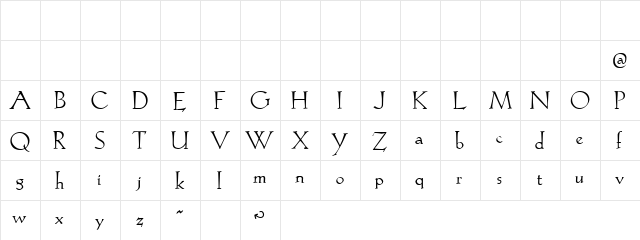 Evadare Demo Regular  glyph index