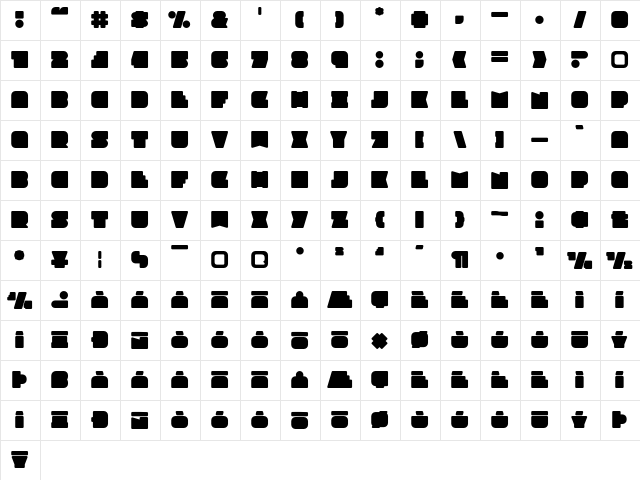 Grafinc Rounded  glyph index