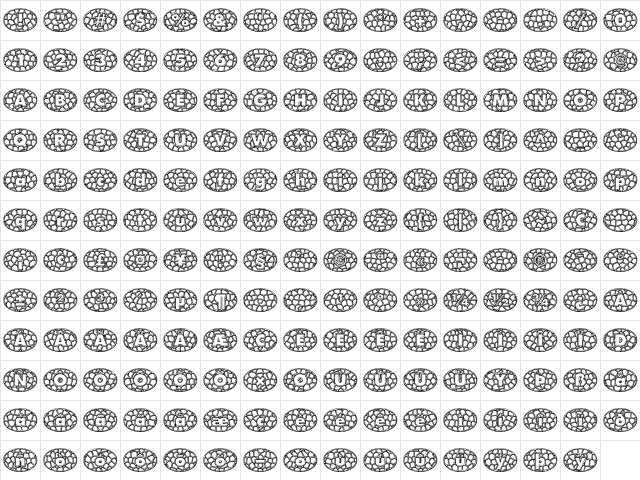 Quintus 'StainedCameo' Regular  glyph index