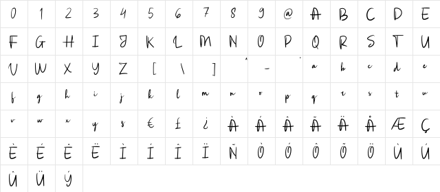 Rotterdam Regular  glyph index