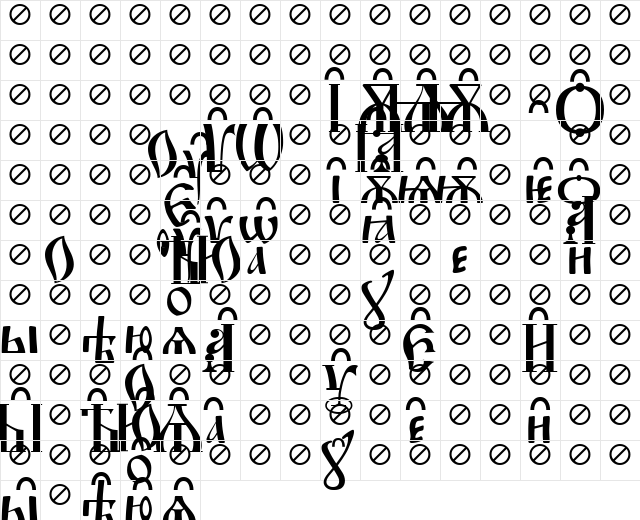 Irmologion Circumflex Normal  glyph index