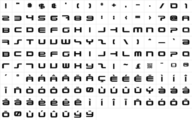 PhatBoy Slim College  glyph index