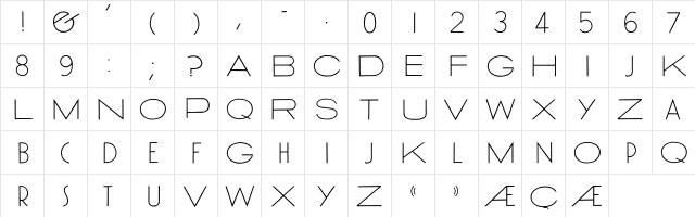 Archive Atlantique Regular  glyph index
