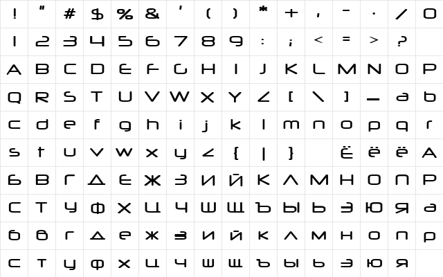 Ultra Vertex Medium  glyph index