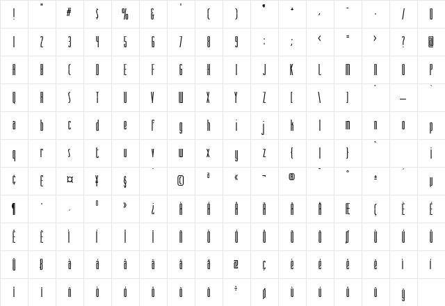 Lockleer Regular  glyph index