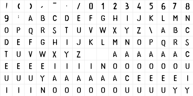 SORA Regular  glyph index