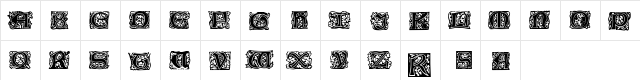 ChaucerianInitials Regular  glyph index