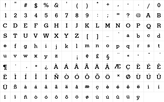 StymieTMedRo1 Regular  glyph index