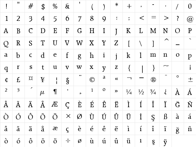 00579 Regular  glyph index