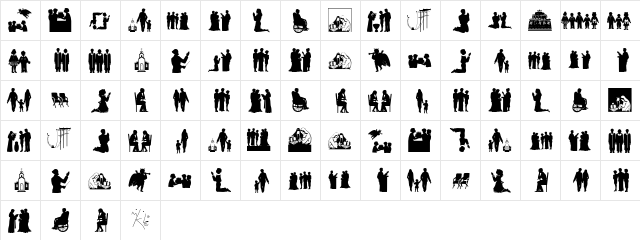 SilhouettA Regular  glyph index