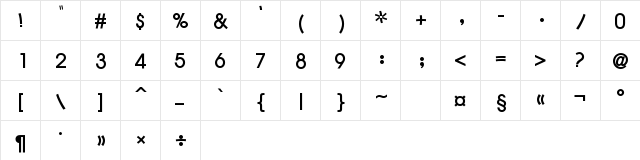 Homa Regular  glyph index