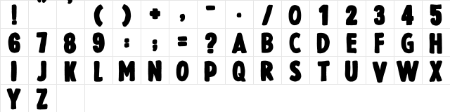 Presque Normal Regular  glyph index