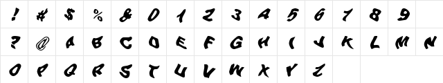 Beer Goggles Regular  glyph index