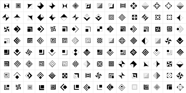 Altemus Squares  glyph index