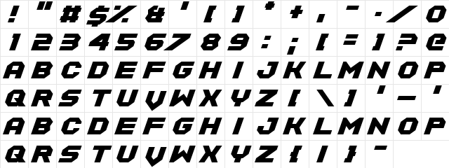 Equalize Regular  glyph index