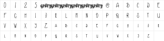 Kakara Regular  glyph index