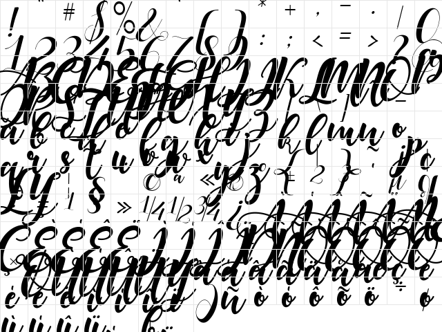 star goods Regular  glyph index