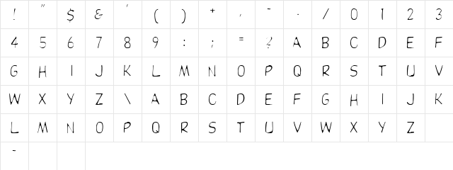 DubuyLight Regular Regular  glyph index
