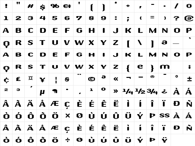 AspirinSCITC TT Regular  glyph index