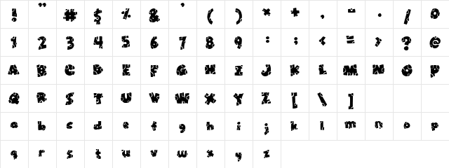 Scramble Regular  glyph index