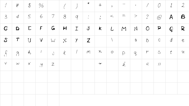 X_Is_My_Life Medium  glyph index