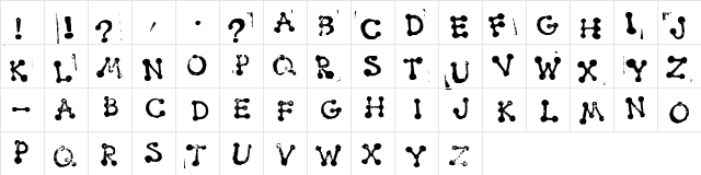 Smudgy Dot Stamps Regular  glyph index