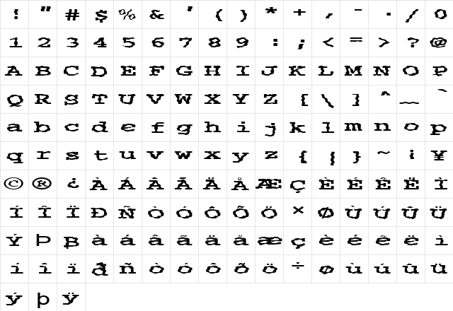 FZ DIGITAL 3 WAVEY EX Normal  glyph index