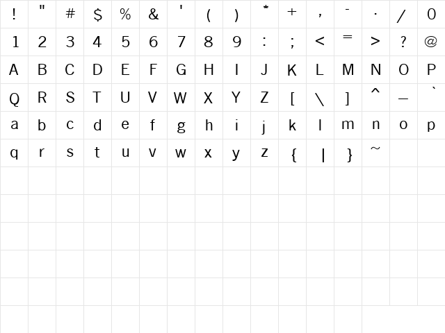 Breakdown 3 Regular  glyph index