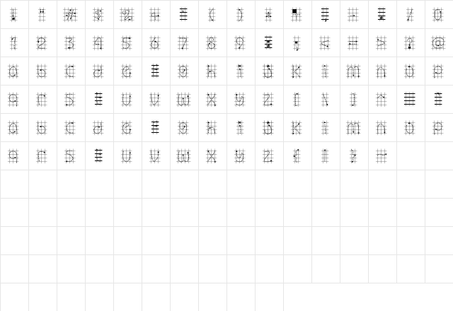 Scrap Map Regular  glyph index