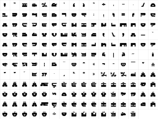 Loveladies Pro Pro  glyph index