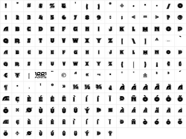 Minstrel Poster Two NF Regular  glyph index