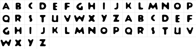 Unipad Regular  glyph index