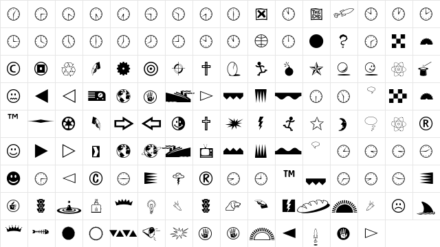 AIEclectic One  glyph index