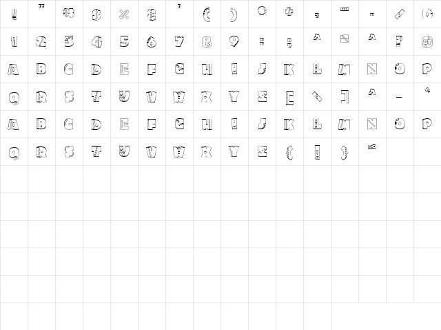 CK Shear Madness Regular  glyph index