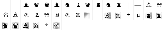 Cheq Regular  glyph index