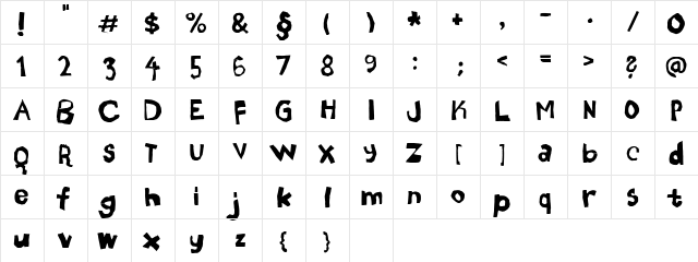Nozhnitsy Regular  glyph index