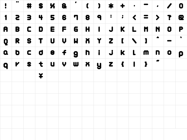 atarax-p Regular  glyph index
