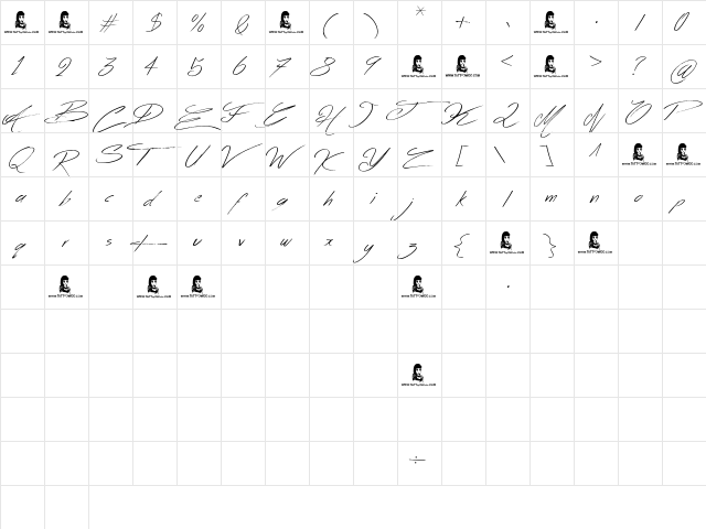 Across the Road Regular  glyph index