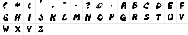 Monkeyboy Regular  glyph index