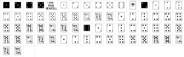 Playing Cards Regular  glyph index
