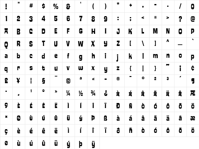 Ed Interlock  glyph index