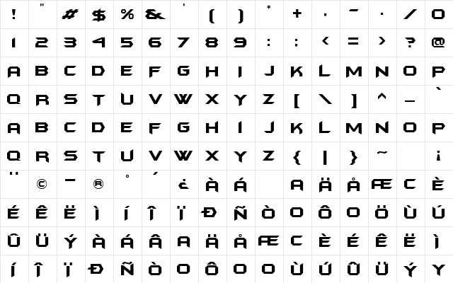 tsp teitbite 1 Regular  glyph index