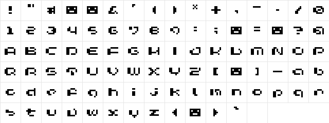 HEIGHT_2 Bold  glyph index