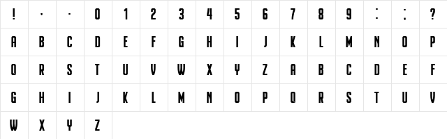 Heinrich Regular  glyph index