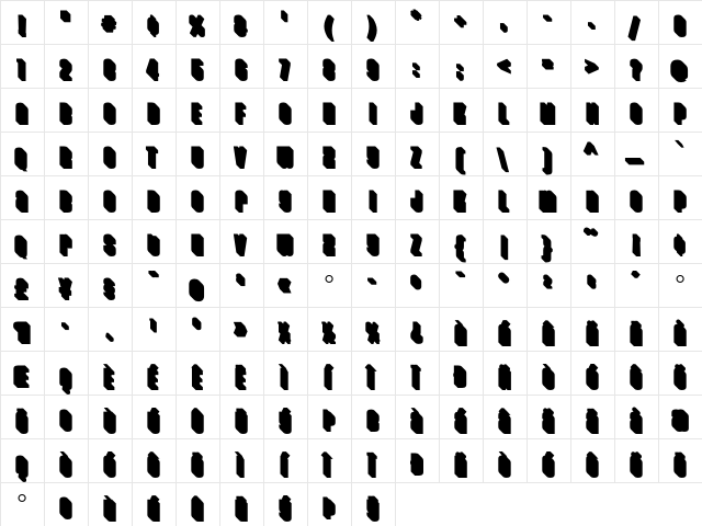 HouseGothicHG23Cond THRDSHA  glyph index